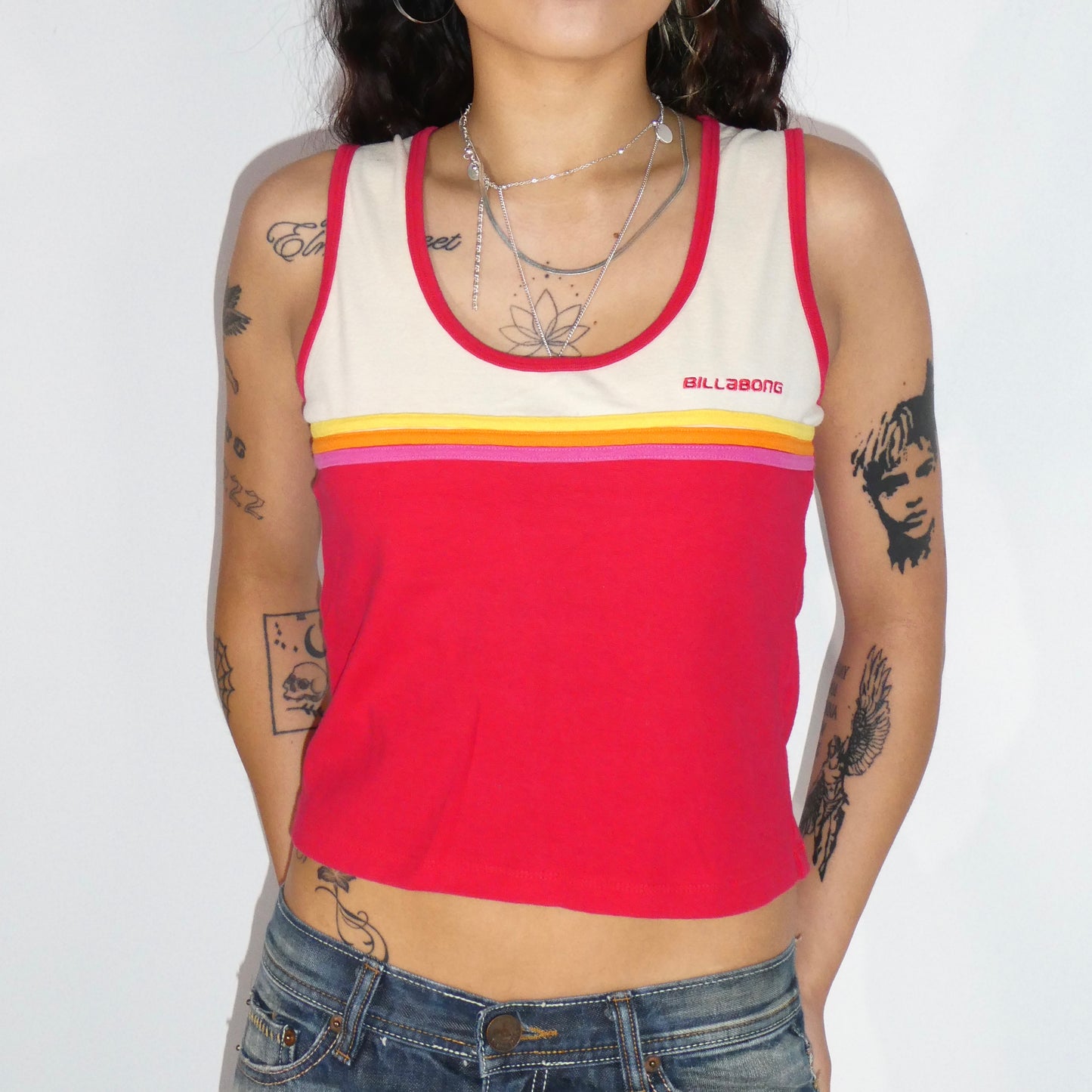 00's Billabong Red Tank Top - Size S/M