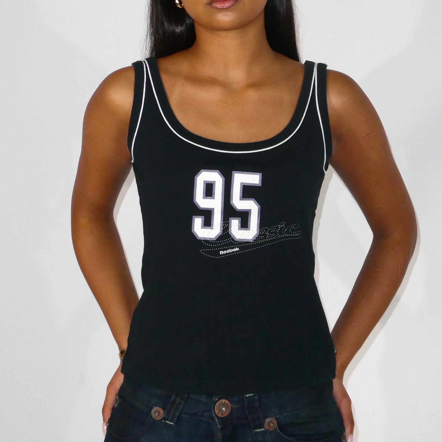 Black '95' Reebok Tank Top - Size S/M