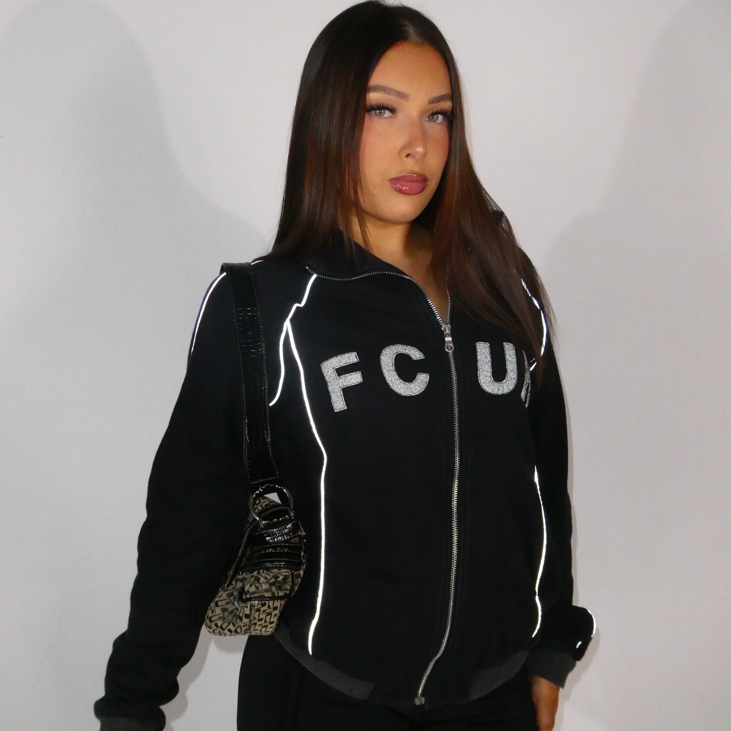 FCUK Reflective Zip Up Jacket - Size M
