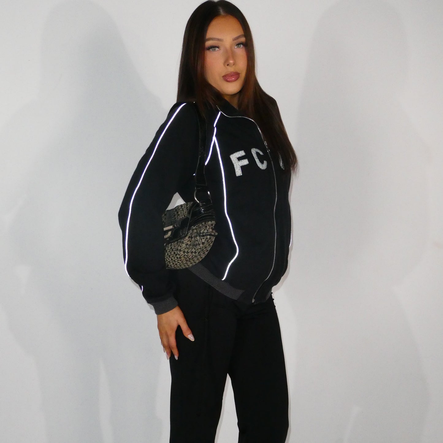 FCUK Reflective Zip Up Jacket - Size M