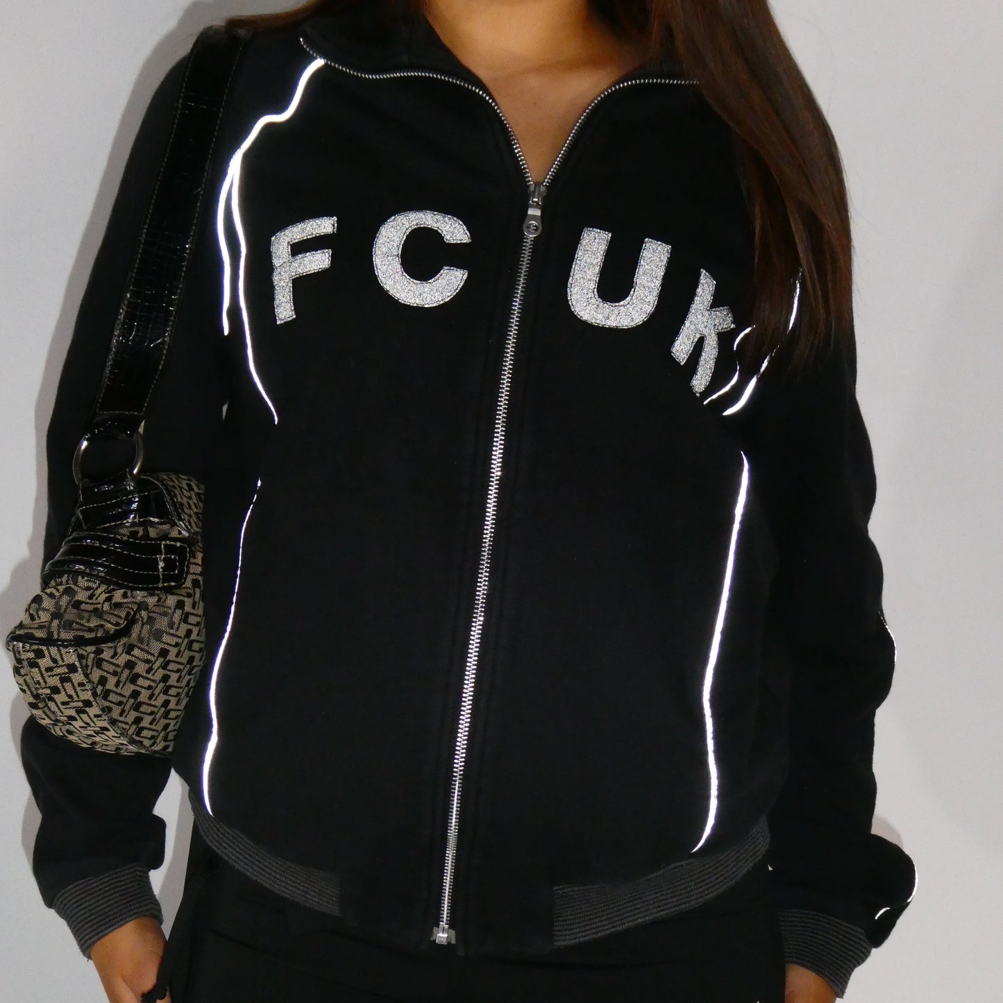 FCUK Reflective Zip Up Jacket - Size M
