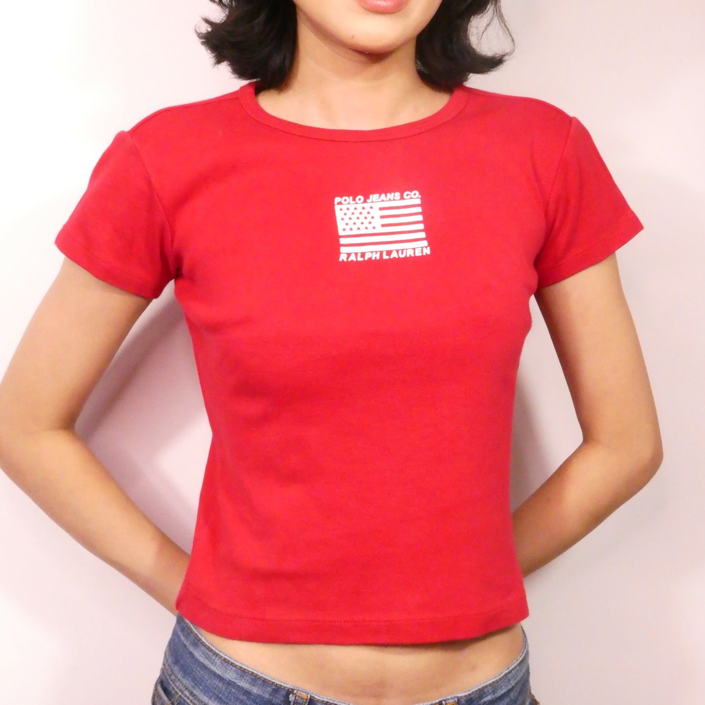 Red Polo Jeans Flag Babytee - Size XS/S