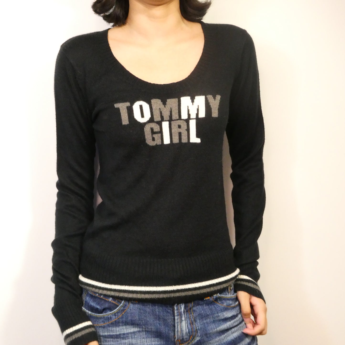 Tommy Girl Black Long Sleeve Sweater - Size M