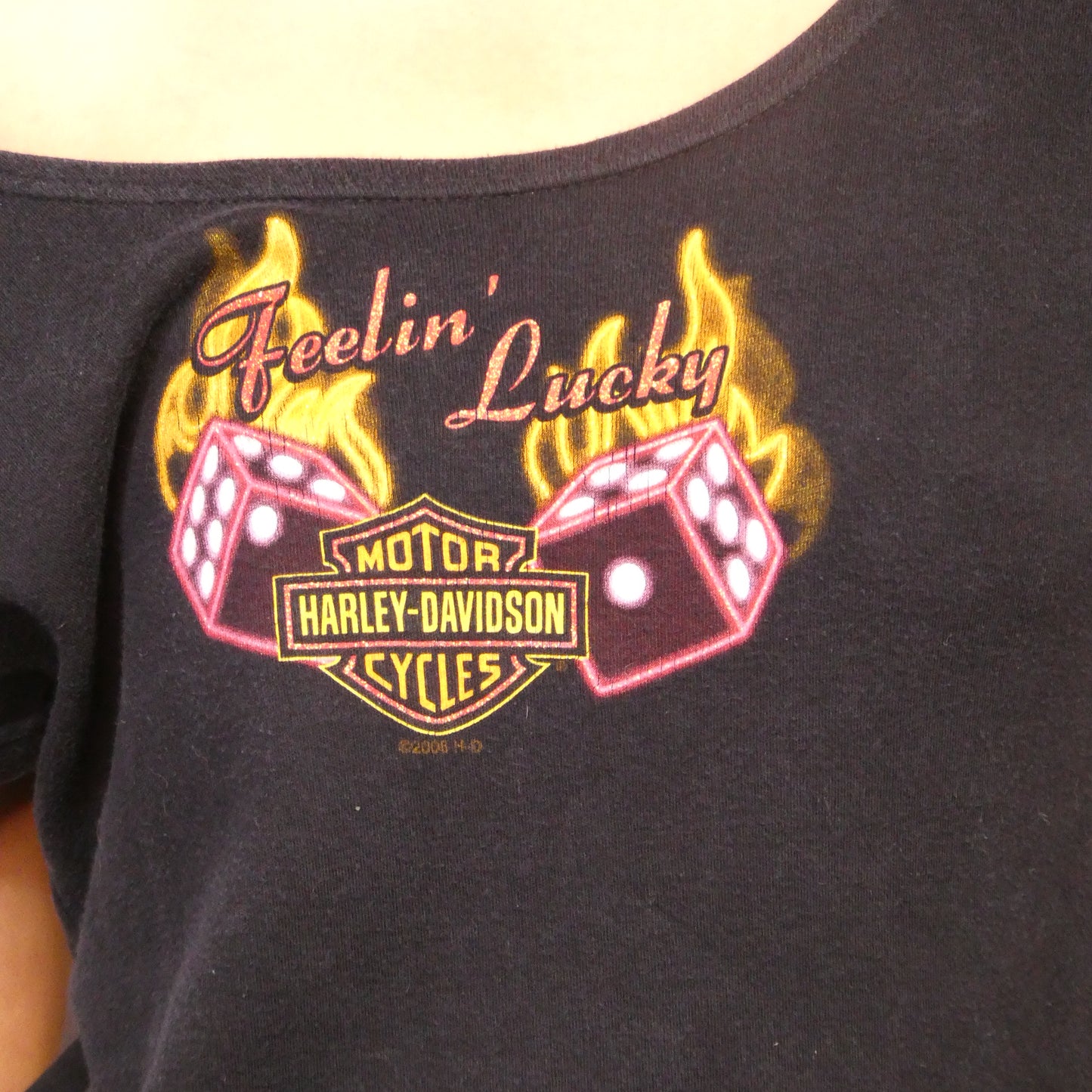 Black Harley Davidson Dice Babytee - Size M/L