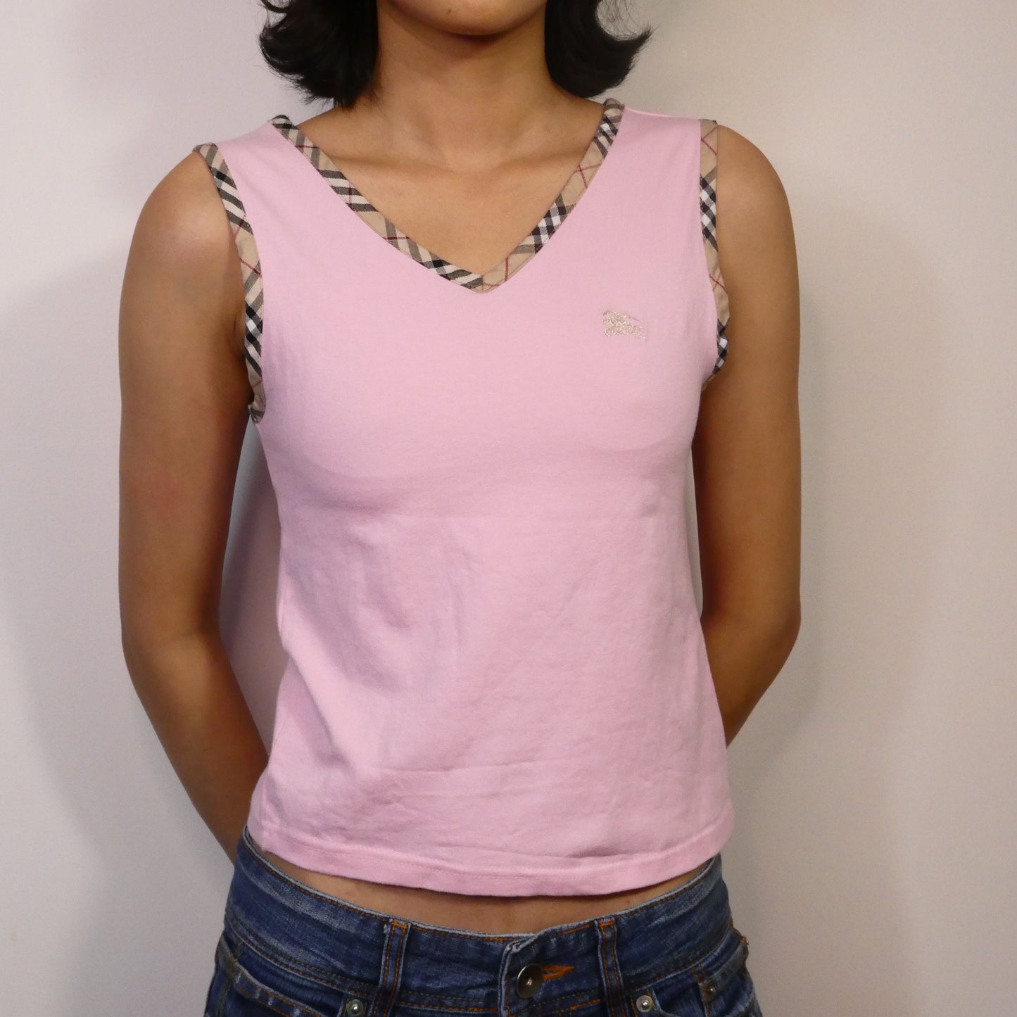 Pink Burberry Nova Tank Top - Size XS