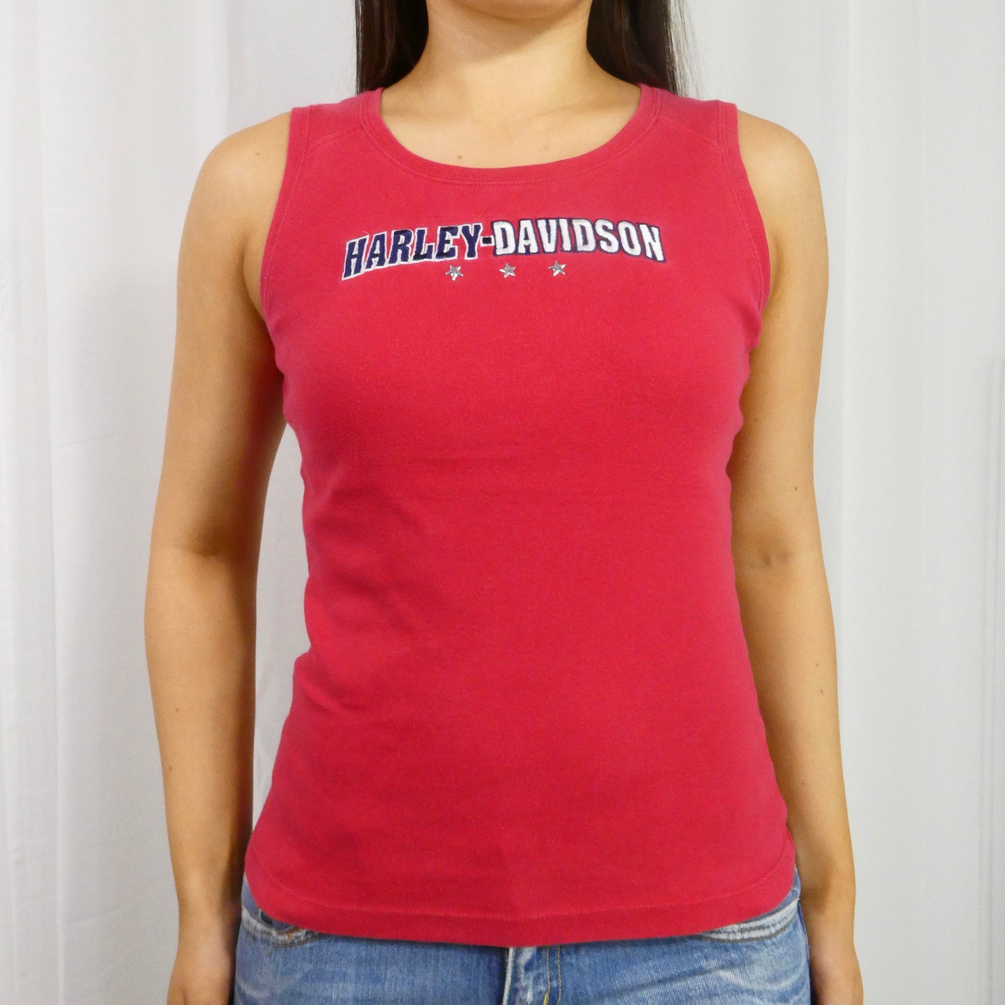 Vintage Red Harley Davidson Star Tank - Size S