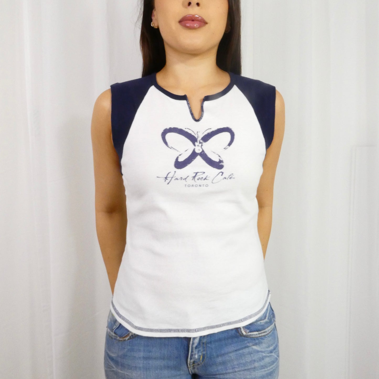 Vintage Two-Tone Butterfly Tank - Size L
