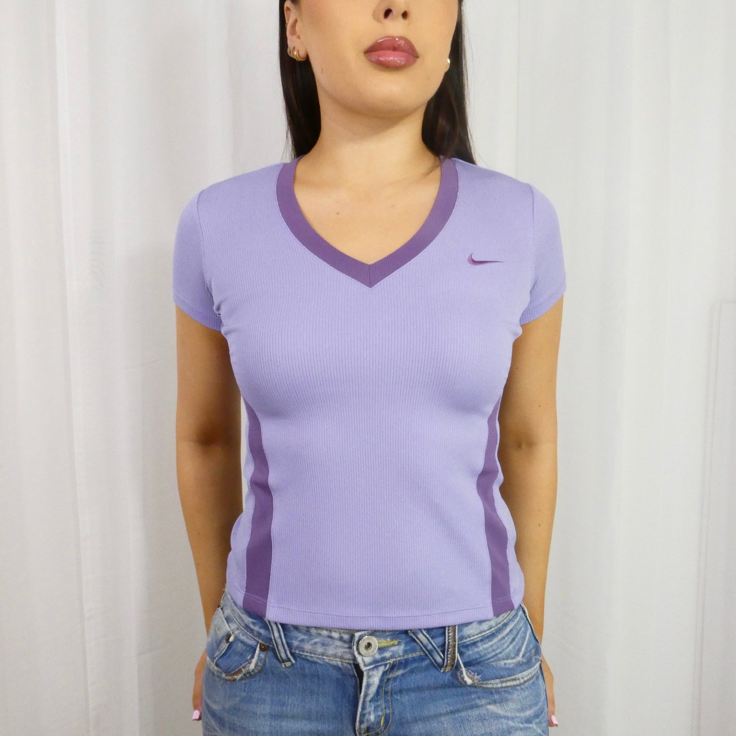 Vintage Nike V-Neck Babyte Tee - Size S/M