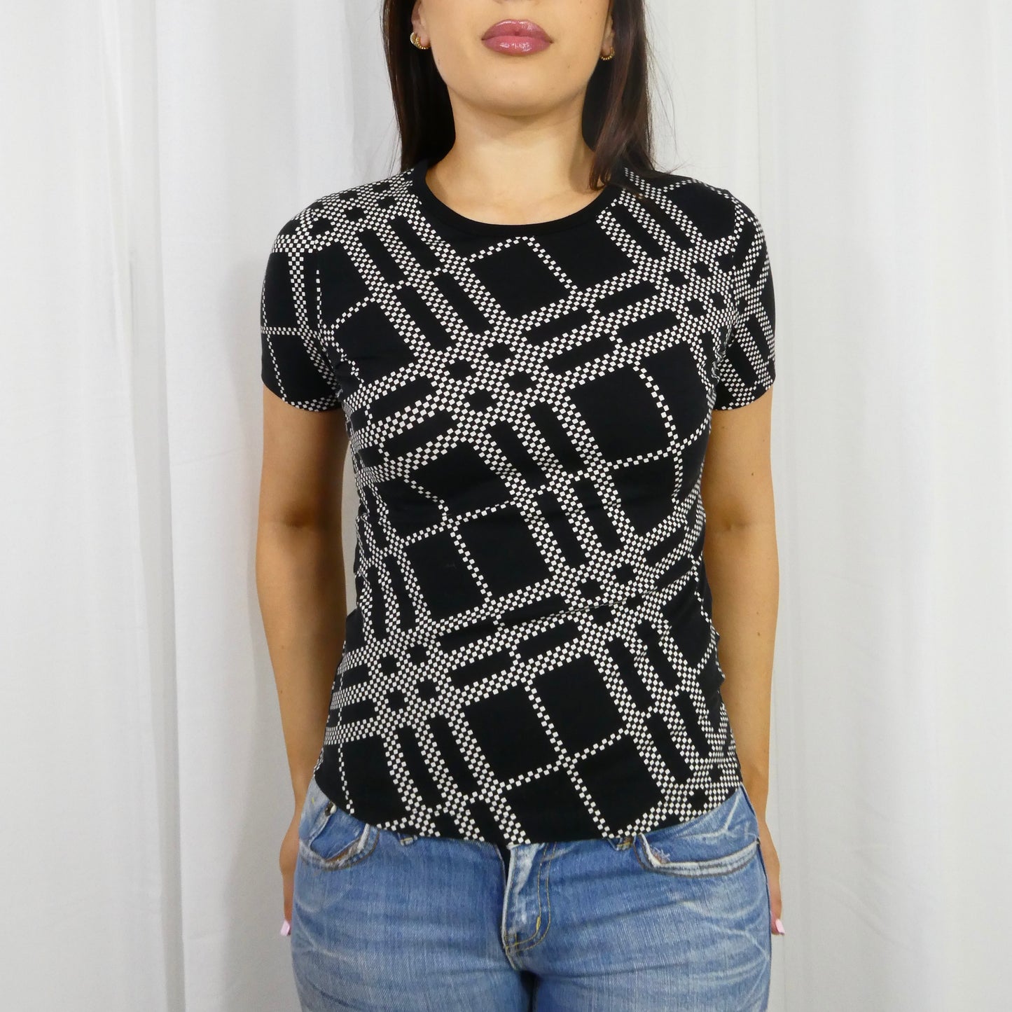 Vintage Nova Pattern Burberry Baby Tee - Size M