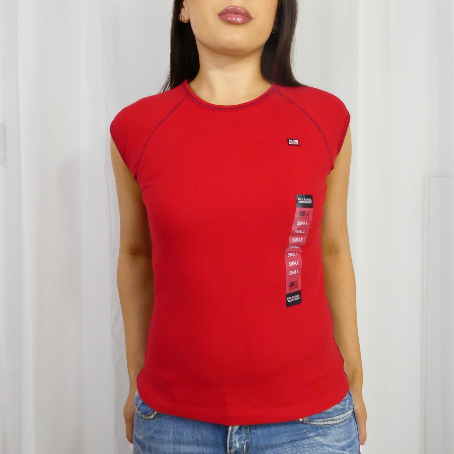 Deadstock Red Polo Jeans Tank - Size M