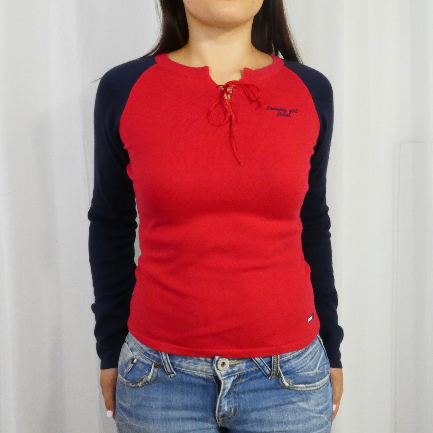 Two Tone Tommy Girl Jeans Long Sleeve - M