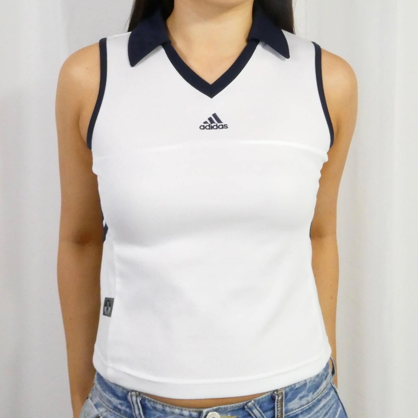 Adidas Striped Collar Tank Top - Size S
