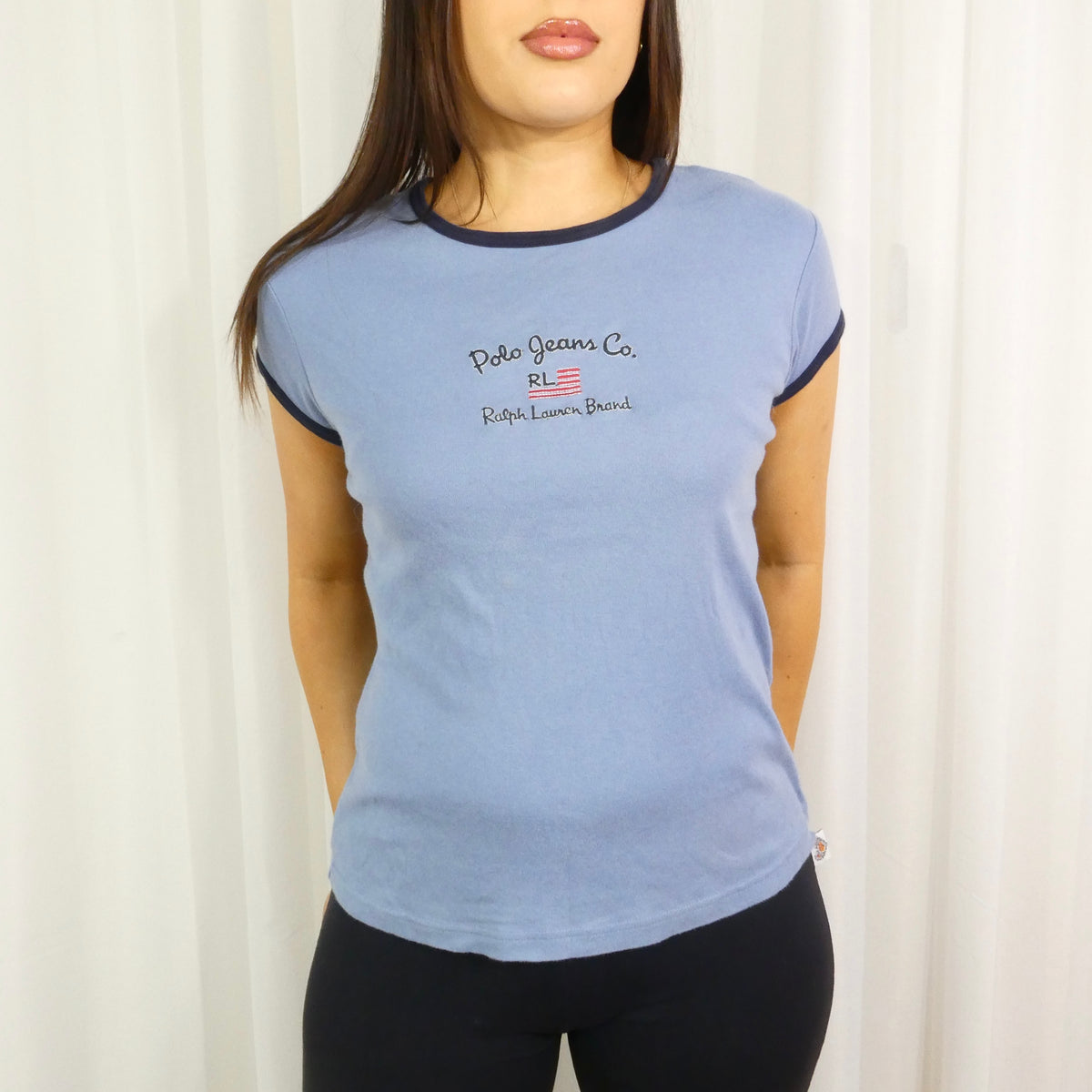 Vintage Polo Jeans Flag Babytee - Size M/L