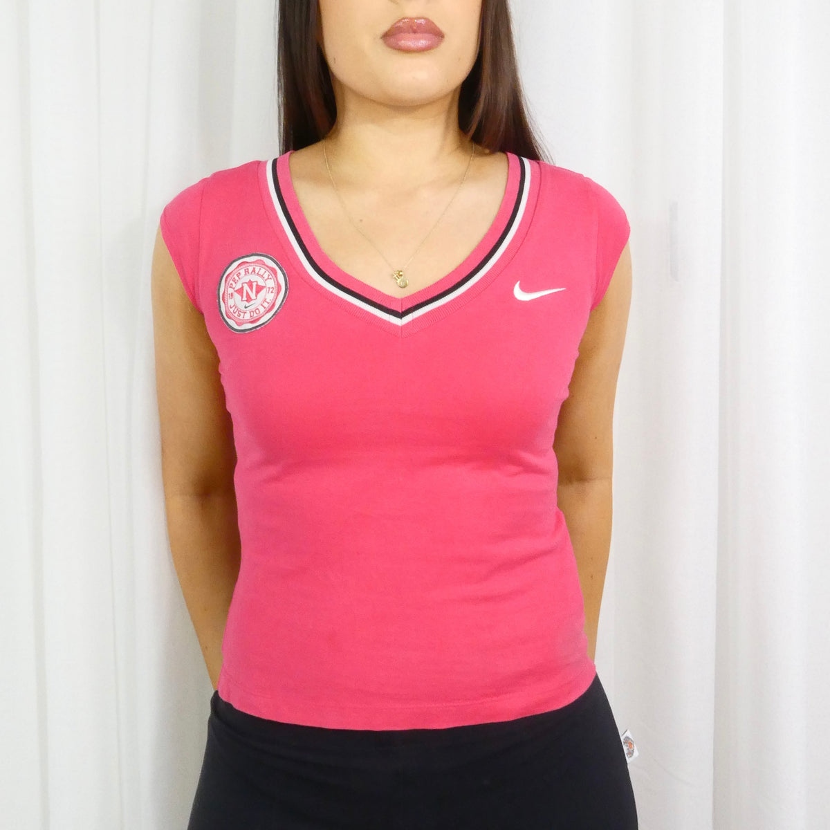 Vintage Nike V-Neck Babytee - Size S