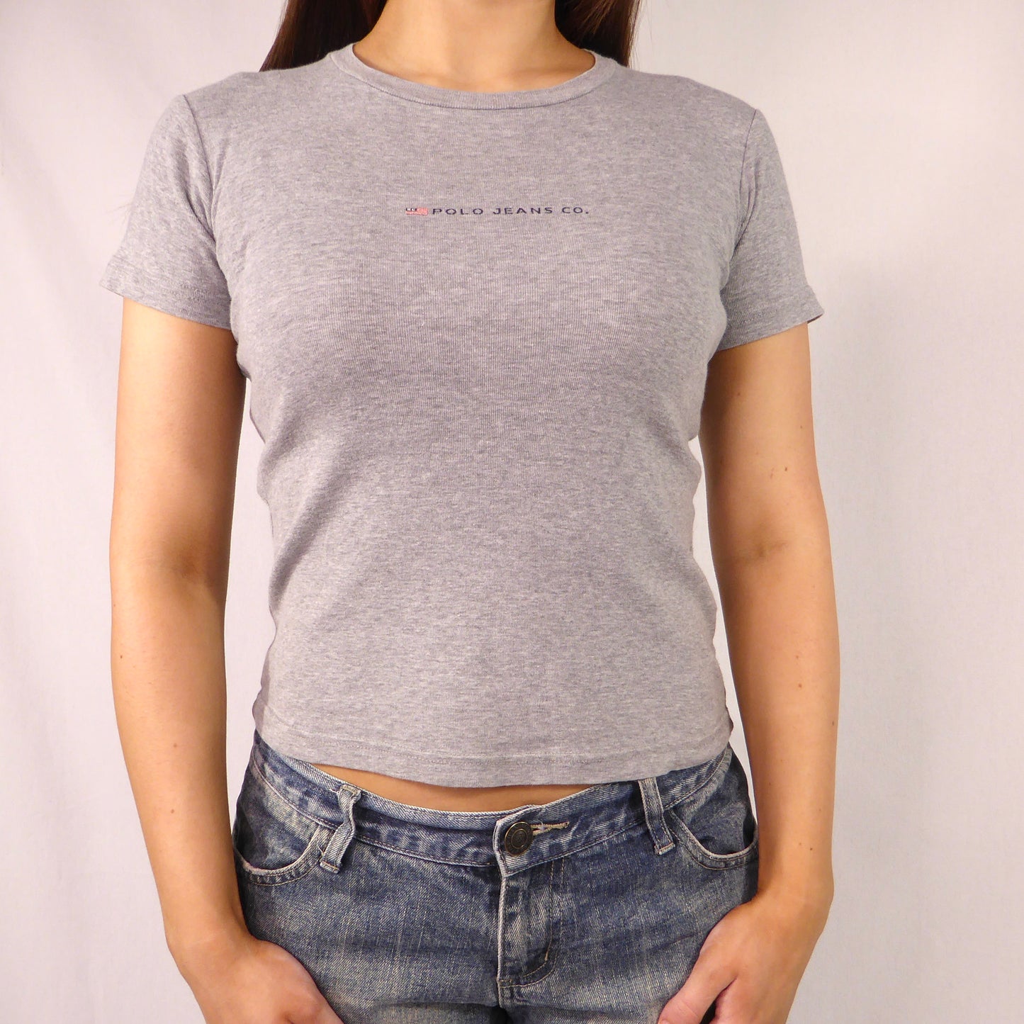 Vintage Grey Polo Babytee - Size XS/S