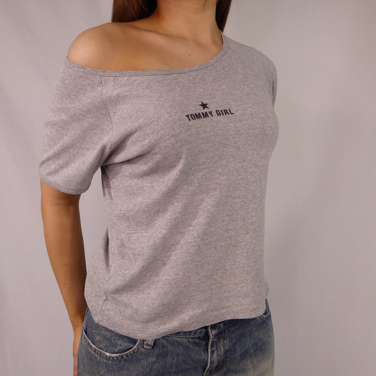 Vintage Grey Tommy Girl Babytee - Size S/M/L