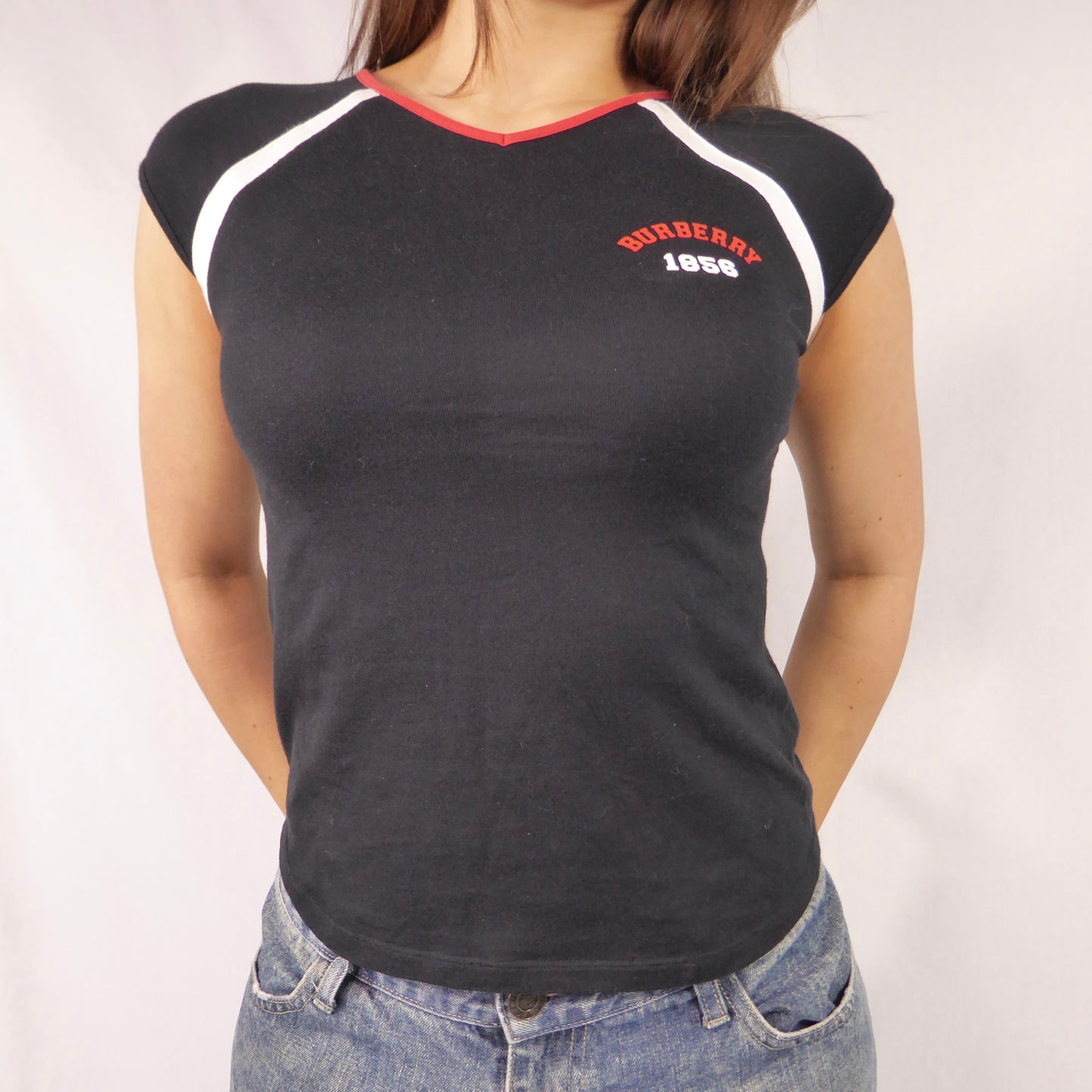Vintage Burberry Jersey Style Top - Size S