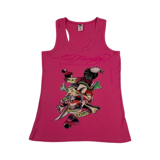 Hot Pink Ed hardy Tank Top - Size L/XL