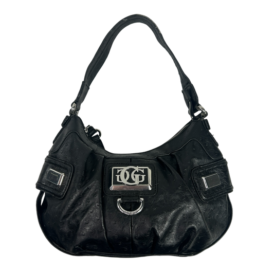 Vintage Black Faux Leather Guess Shoulder Bag