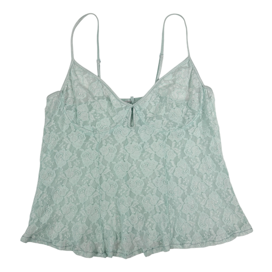 Aqua Sheer Floral Lace Camisole - Size S/M