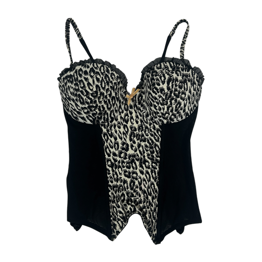 Vintage Animal Print Corset Top - Size XS/S/M