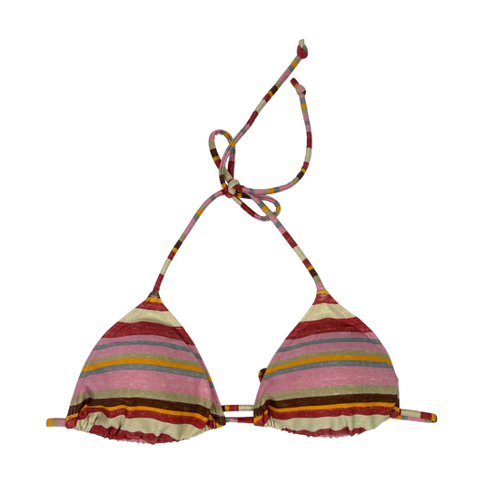 Stripped Pink Bikini top - Size XS/S/M