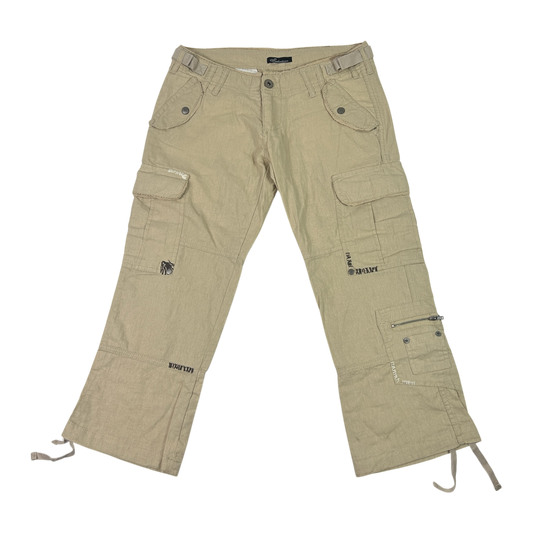 Vintage Beige Capri Cargo Pants - Size - XS/S