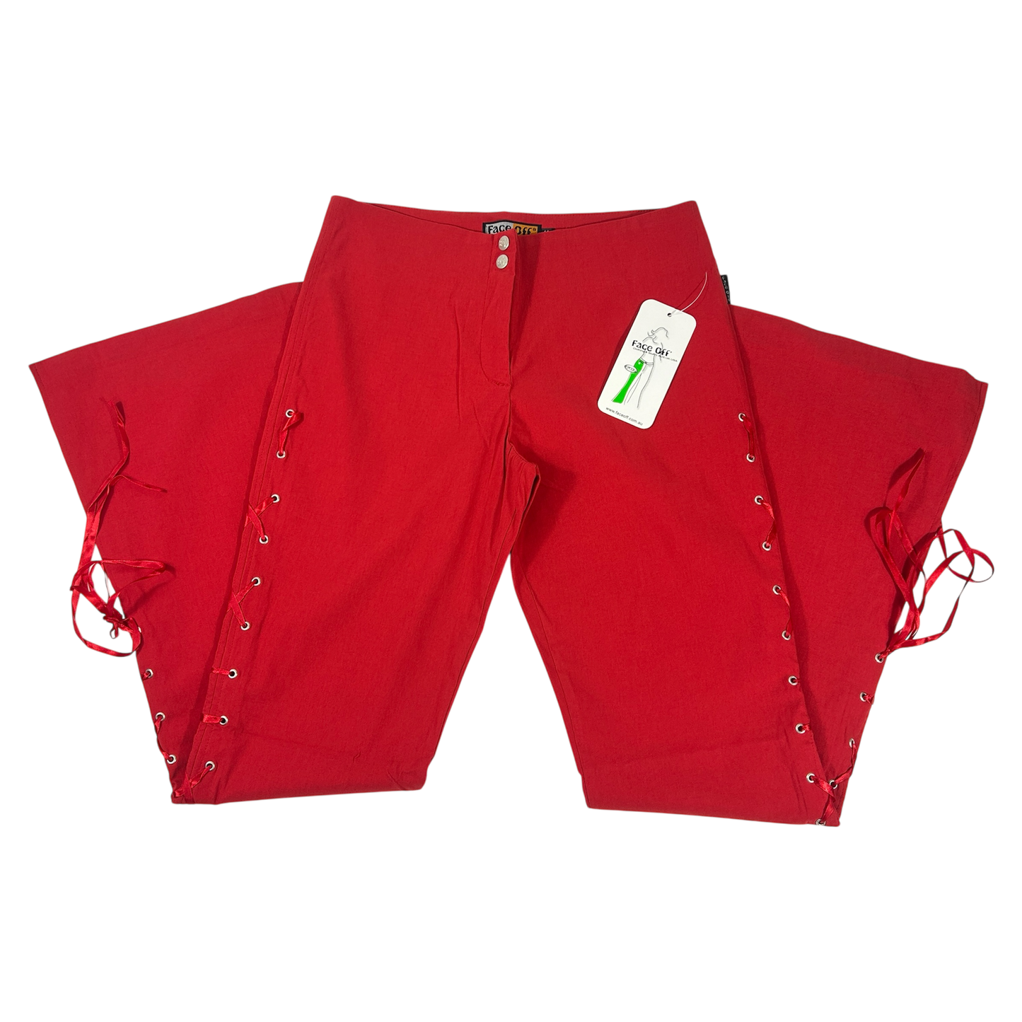 Deadstock Face Off Red Flared Pants - Size M/L