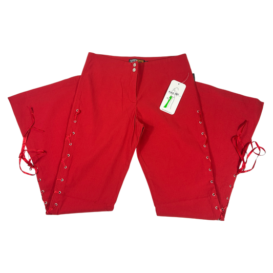 Deadstock Face Off Red Flared Pants - Size M/L