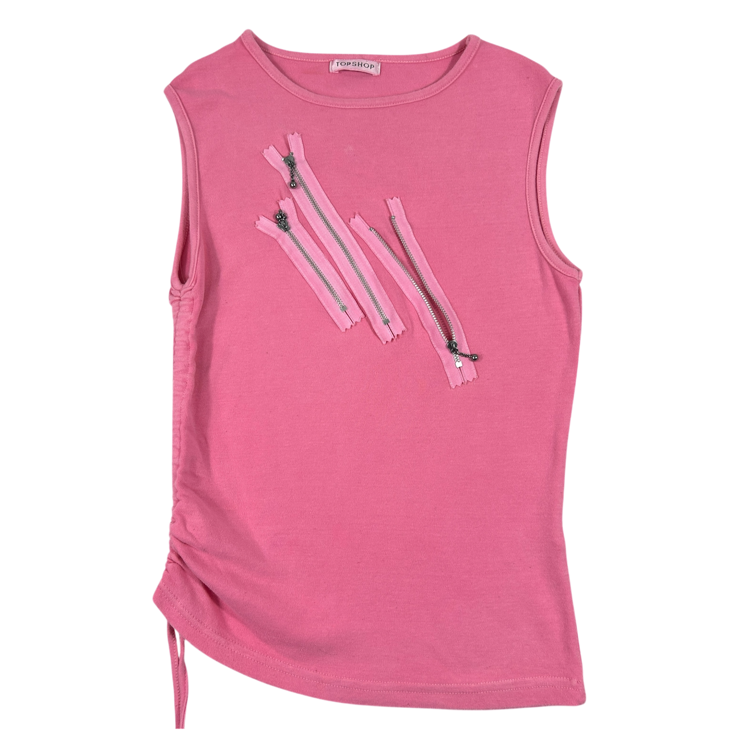 00's Pink Zip Tank Top - Size S