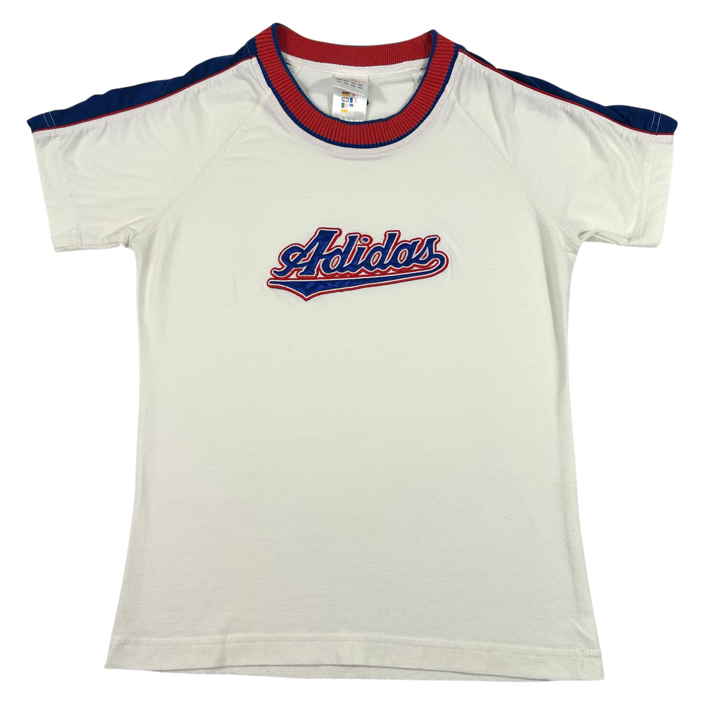 Vintage White Adidas Babytee - Size S
