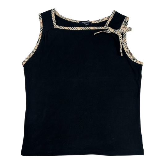 Black Burberry Bow Tank Top - Size XS