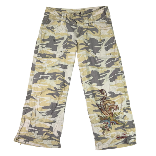 Yellow 3/4 Camo Cargo Pants - Size S
