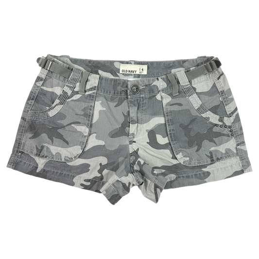 Old Navy Grey Camo Low Rise Shorts - Size S/M