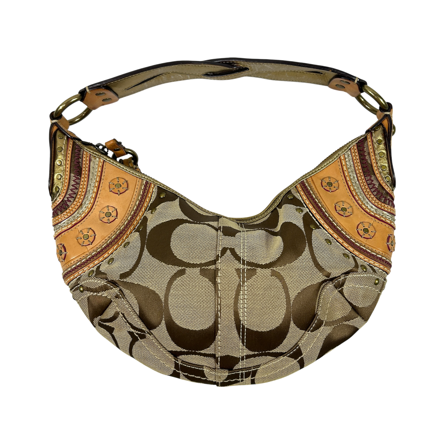 Coach Signature Multi Trim Patchwork Shoulder Bag