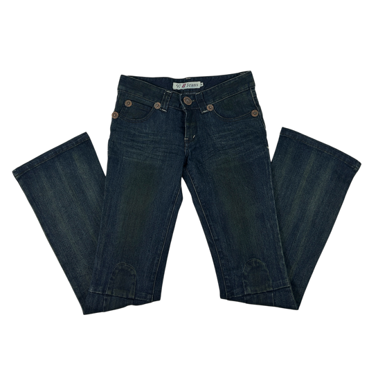 Vintage Dark Wash Denim Straight Legged Jeans - Size XS/S