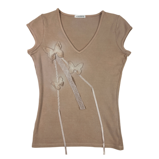 Vintage Butterfly Lace Top - Size S