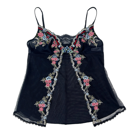 Navy Blue Floral Camisole - Size S/M
