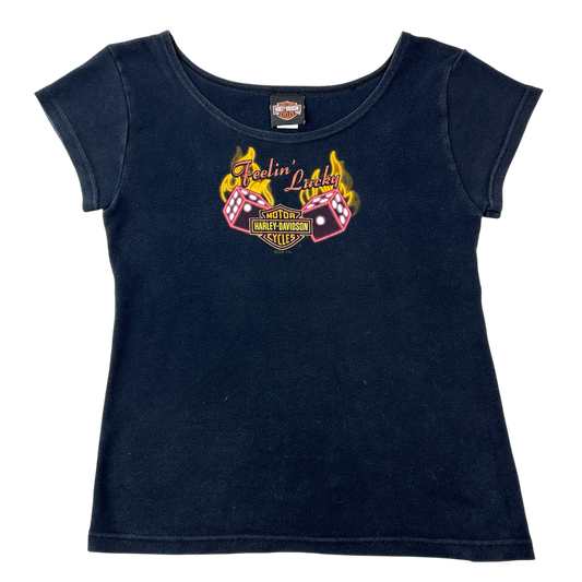 Black Harley Davidson Dice Babytee - Size M/L