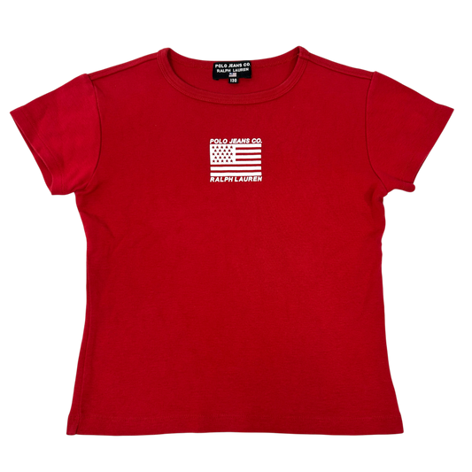 Red Polo Jeans Flag Babytee - Size XS/S
