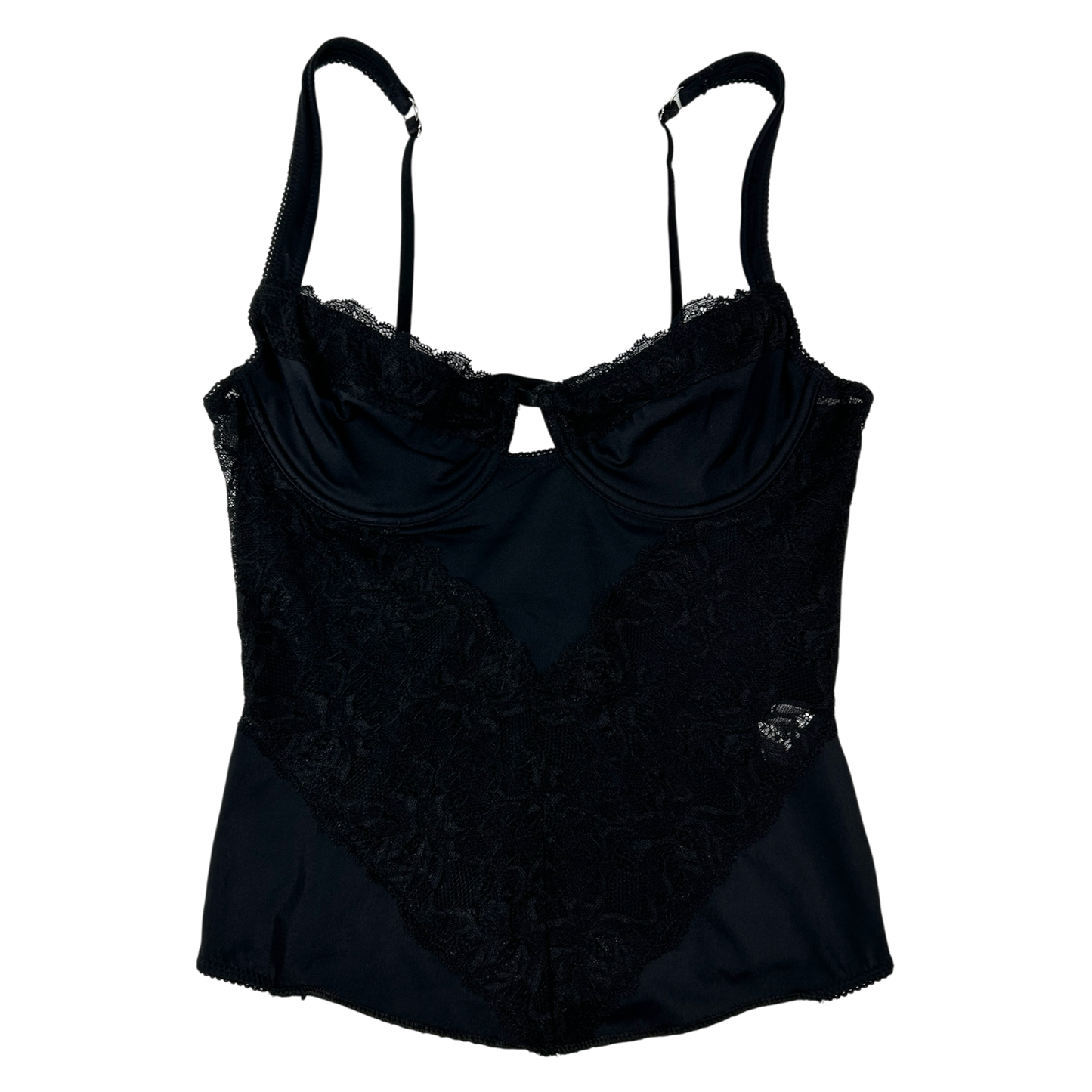 Black Lace Corset Camisole - Size S