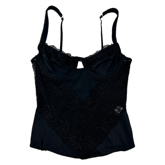 Black Lace Corset Camisole - Size S
