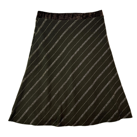 Brown/Gold Midi Skirt - Size XS/S