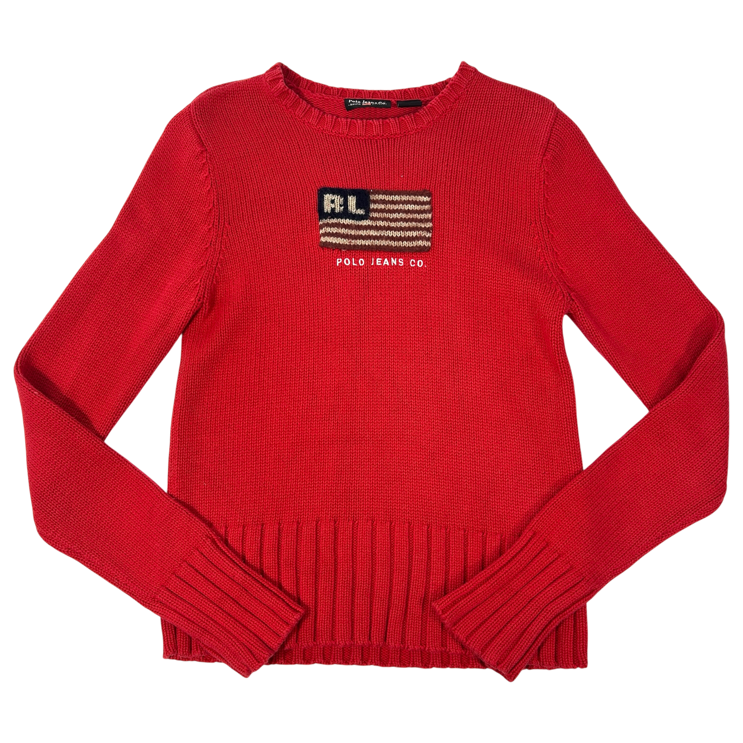Red Polo Jeans Flag Sweater - Size S
