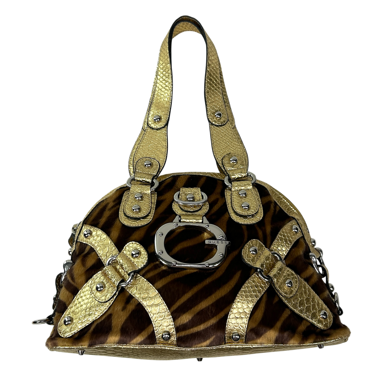 RARE Gold Zebra Print Guess Shoulder Bag