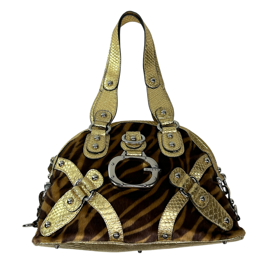 RARE Gold Zebra Print Guess Shoulder Bag