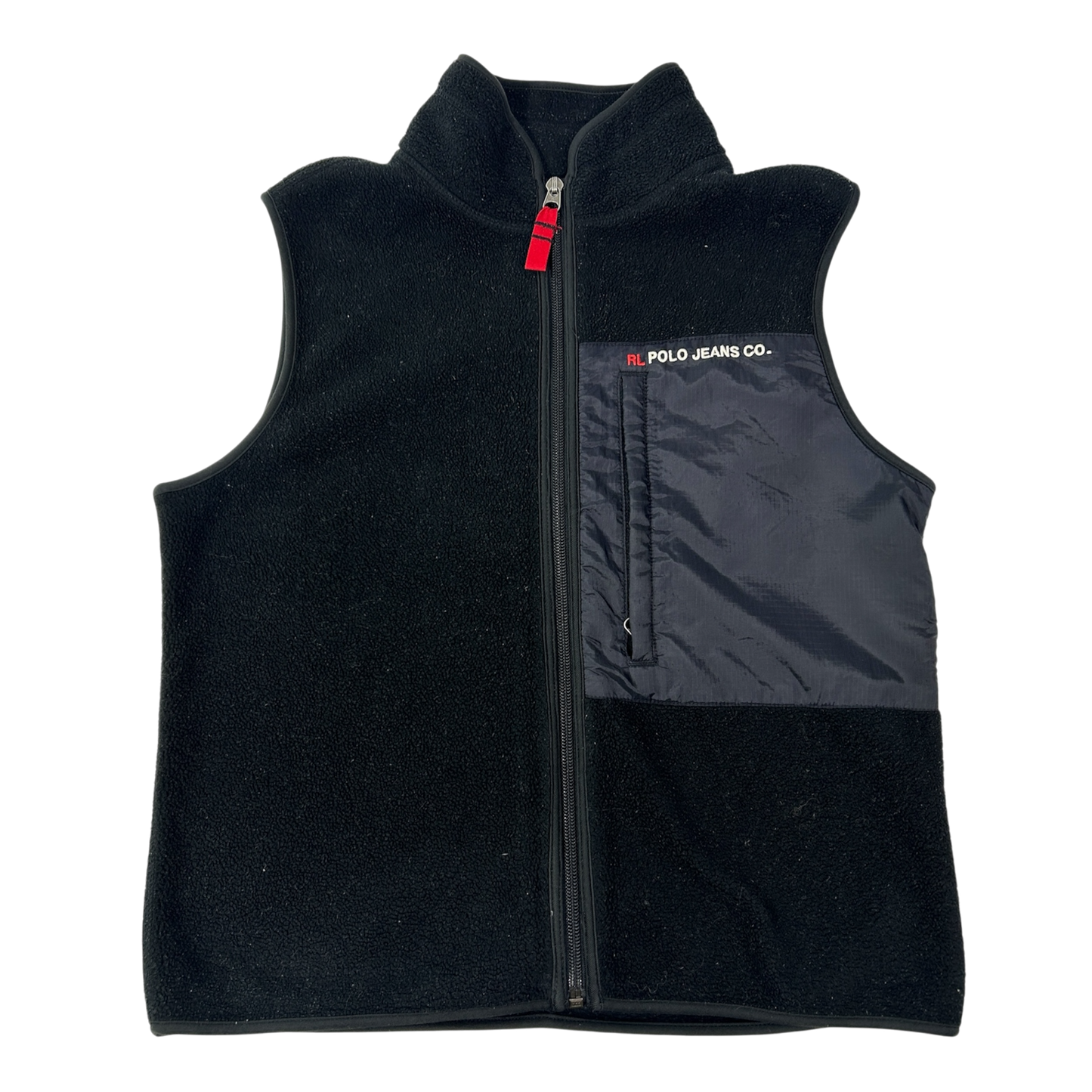 Black Polo Jeans Zip Up Vest - S