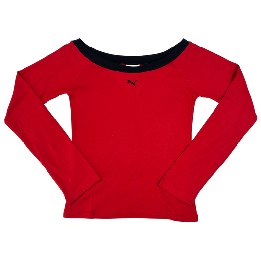Two Tone Puma Off The Shoulder Top - Size M