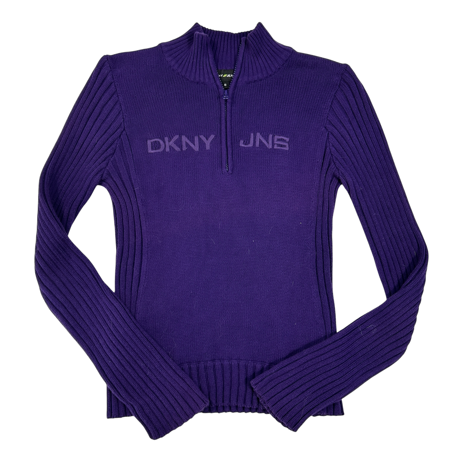 Purple DKNY Jeans 3/4 Zip Sweater - Size S