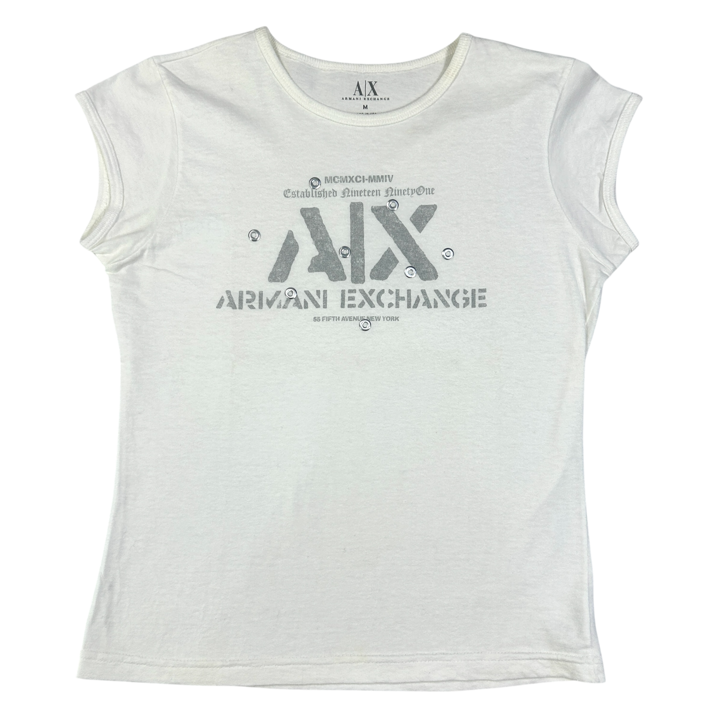 Black Armani Exchange Grommet Babytee - Size S/M